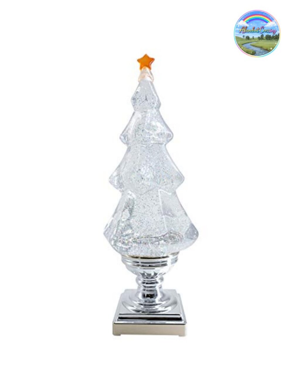 Musical Snow Globe Lantern Christmas Tree 6H Timer Lighted USB Battery